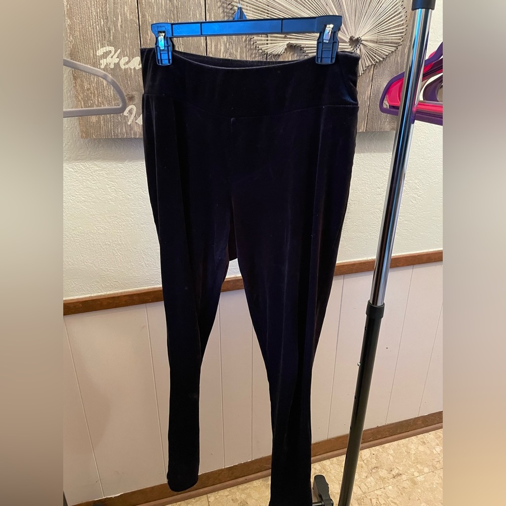 Black velvet pants